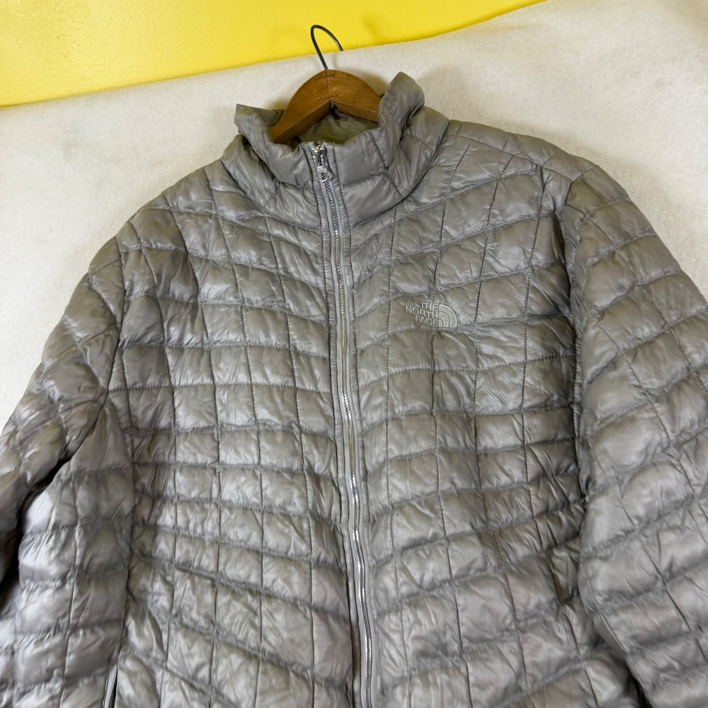 The North Face Womens XXL ThermoBall Eco Quilted Puffer Jacket Metallic Grey
